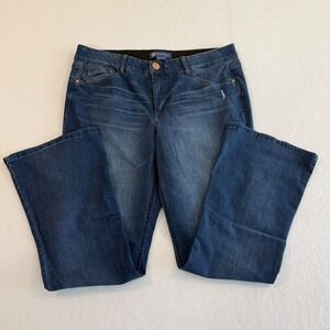 Democracy "Ab"solution Bootcut Jeans Women 16 Blue Tummy Smoothing Elastic Waist